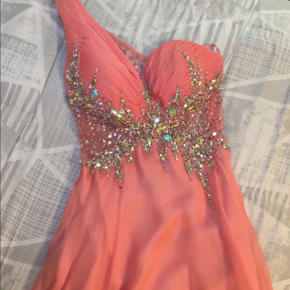Salmon Pink Prom Dress